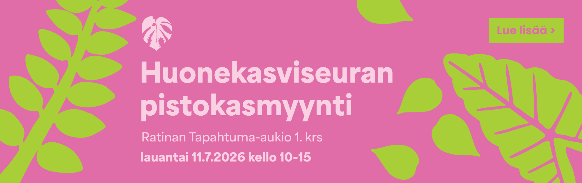 huonekasviseuran pistokasmyynti