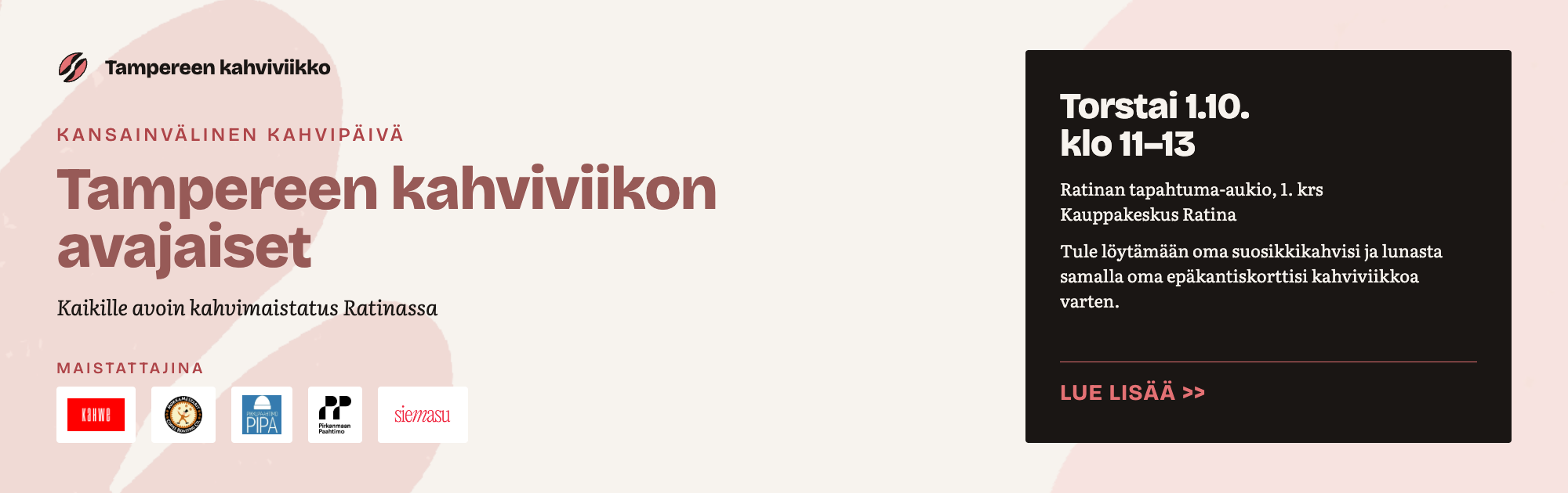 Kahviviikko-tapahtuma 1.10.